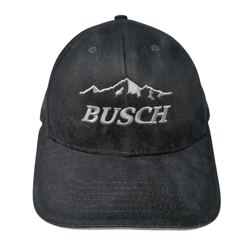 Busch Slideback Hat Black One Size Adjustable Embroidered Vent Holes